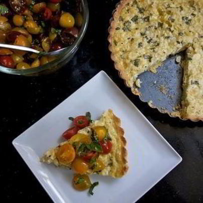 Тарт с кукурузой и базиликом