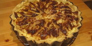 тарт с маком, творогом и яблоками