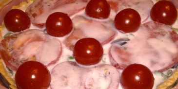 тарт с помидорами, фетой и зеленью