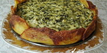 творожный тарт с зеленью в картофельной корочке