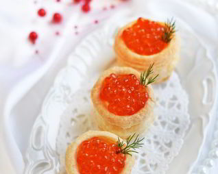 Волованы с красной икрой