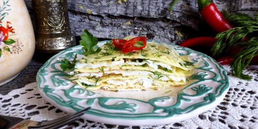 Рецепт полосатой яичницы