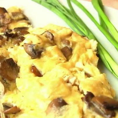 Простая яичница с грибами