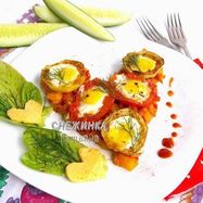 Рецепт Сердечной яичницы из перепелиных яиц с овощами