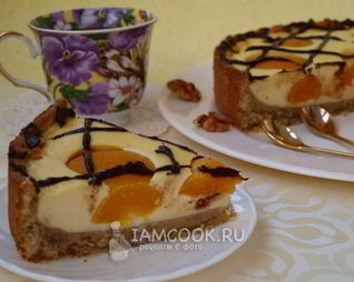 Торт Яичница с персиками и шоколадом