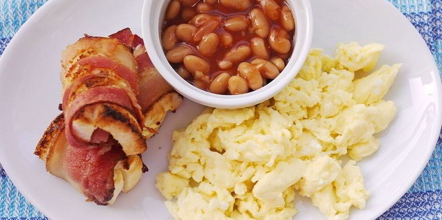 Рецепт яичницы с фасолью