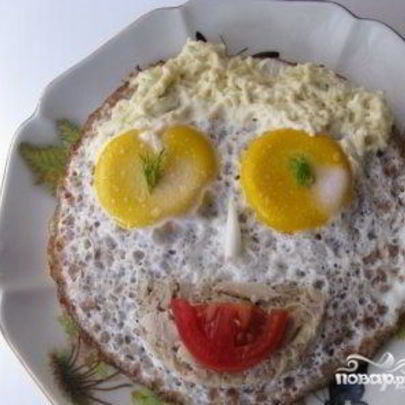 Яичница с гречкой