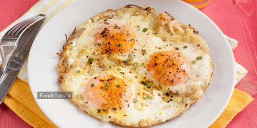 Рецепт яичницы с луком