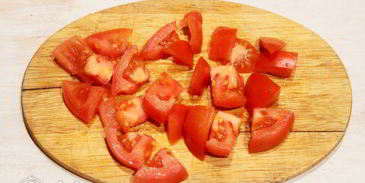 яичница с помидорами и луком