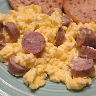 Яичница с сосиской