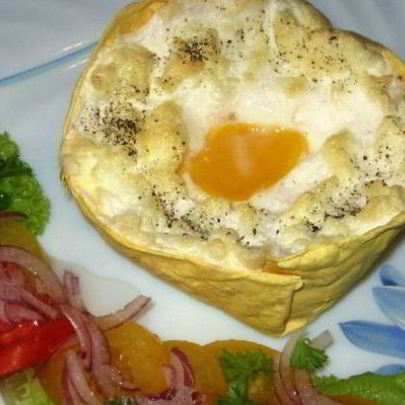 Яичница с ветчиной в лаваше