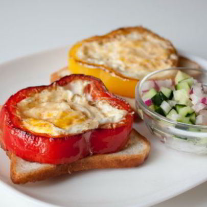 Яичница в сладком перце