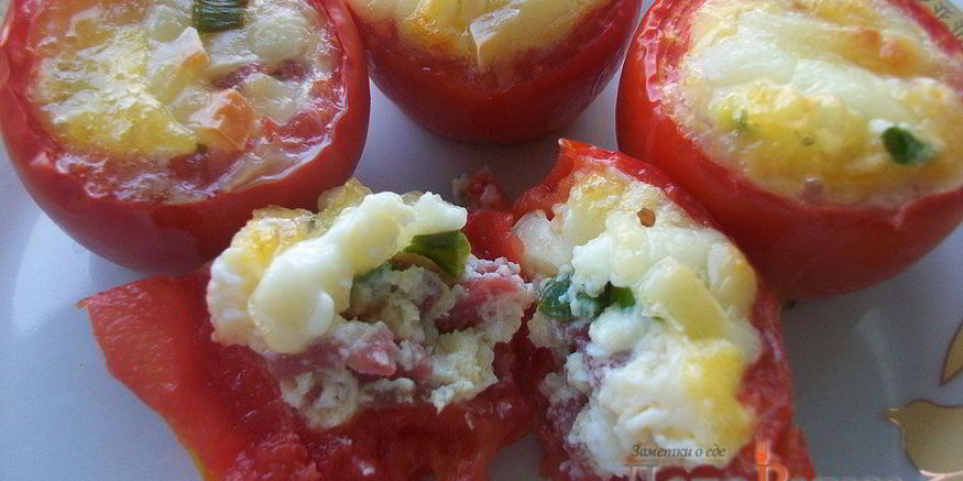 Рецепт яичницы в томатах в духовке