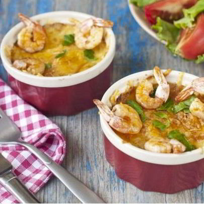 Жульен из морепродуктов с белым вином