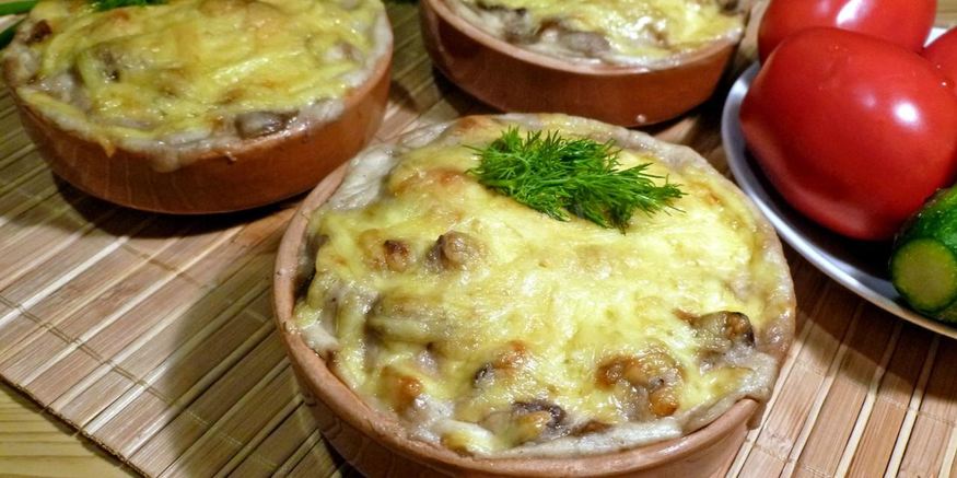 Рецепт жульена с грибами и сметаной