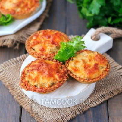 Жульен в тарталетках с грибами и сыром